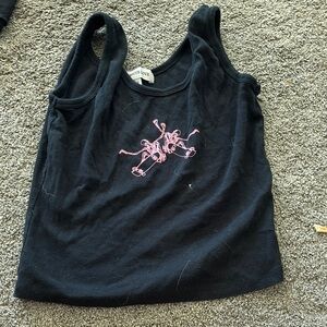 Black Tank Top with Pink Graphic